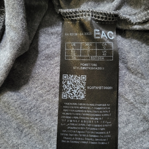 Guess Gray 100% Cotton T-Shirt with Logo Mens Size L - Picture 4 of 5